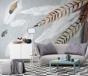 3D Pink Feather WC2124 Wall Murals