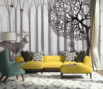 3D Sika Deer Bird WC1480 Wall Murals