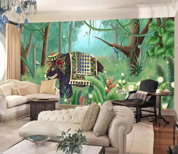3D Forest Elephant WC2511 Wall Murals