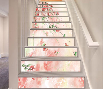 3D Pink Flower Branch 074 Stair Risers