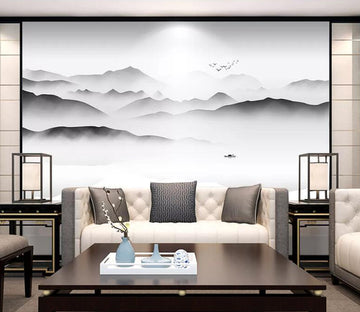 3D Row Of Mountains WC1973 Wall Murals