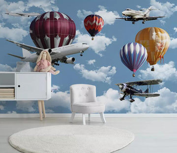 3D Cloud Aircraft WG1000 Wall Murals