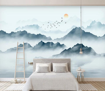 3D Ship Mountain WC2310 Wall Murals
