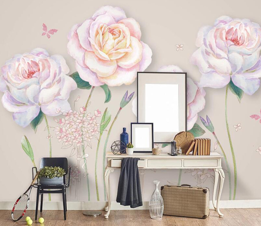 3D Pink Flower WC1997 Wall Murals