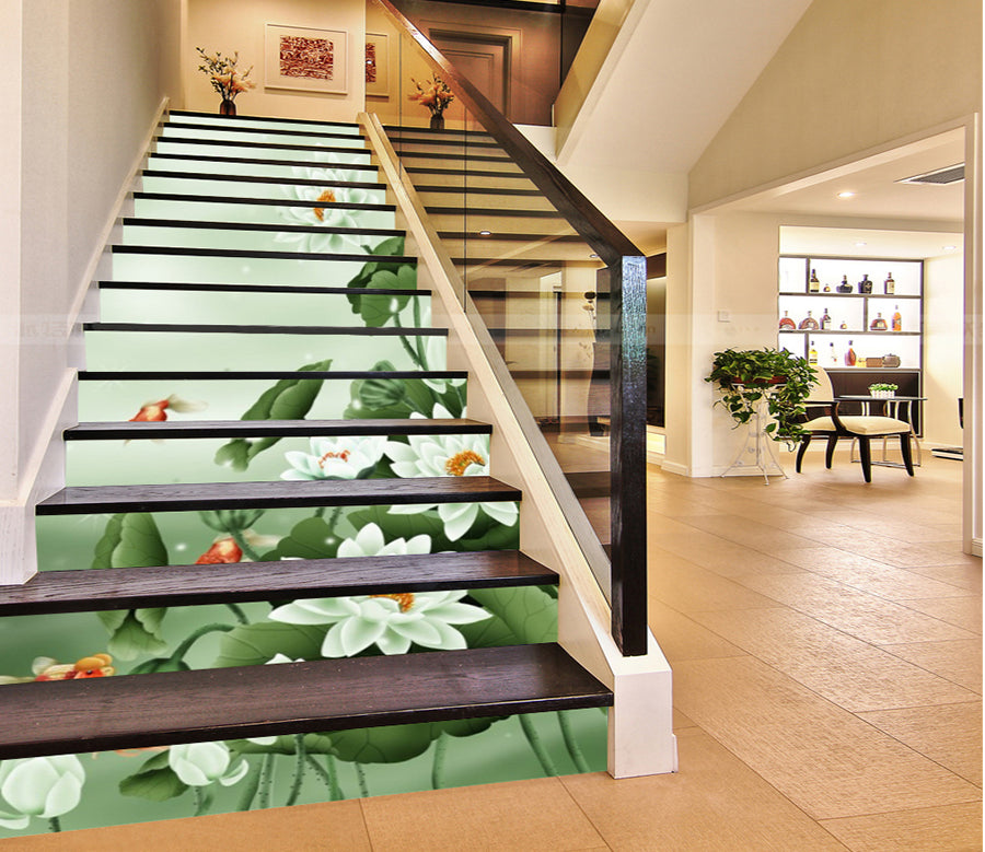 3D Noble And Beautiful Lotus 143 Stair Risers