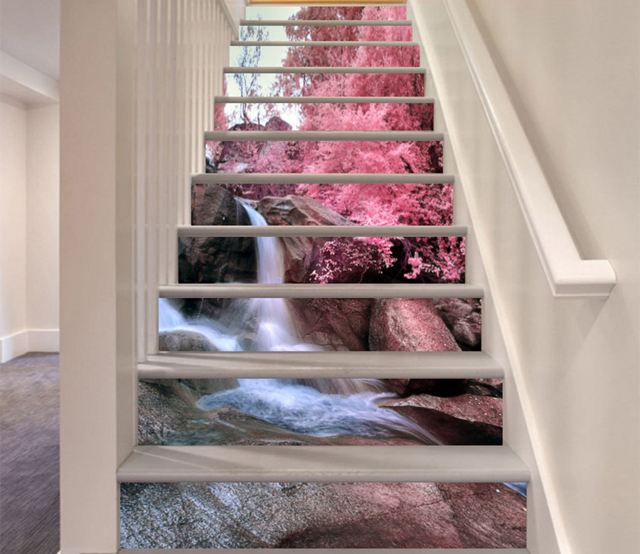 3D Peach Tree Falls 152 Stair Risers