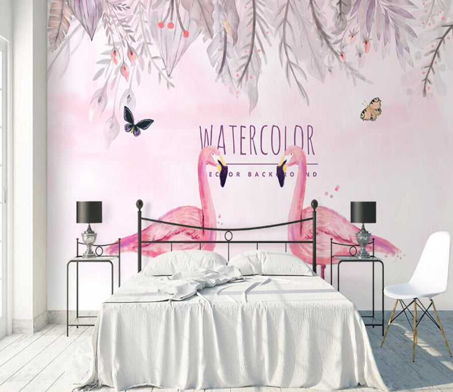 3D Moth Flamingo WC1966 Wall Murals