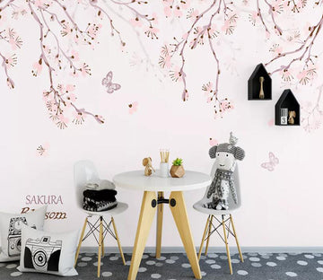3D Pink Flowers WC2064 Wall Murals