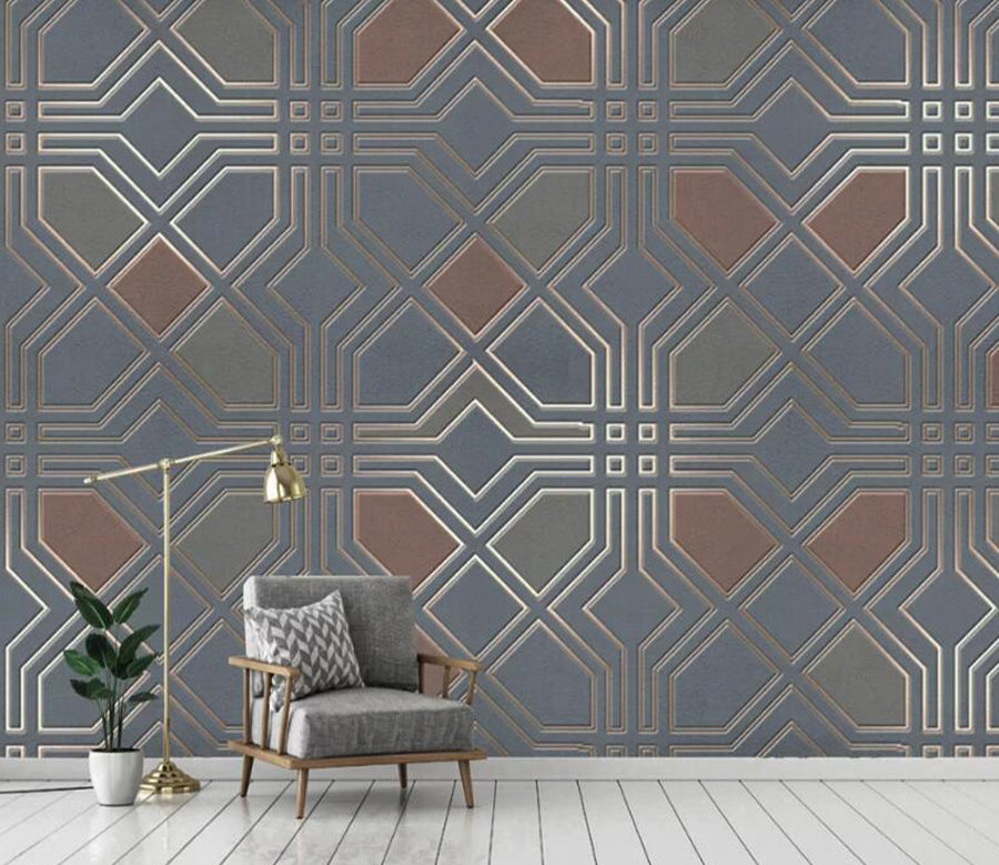 3D Red Square WC2568 Wall Murals