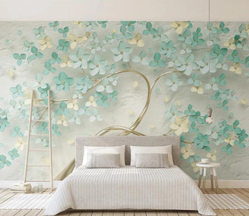 3D Green Flower WC2643 Wall Murals