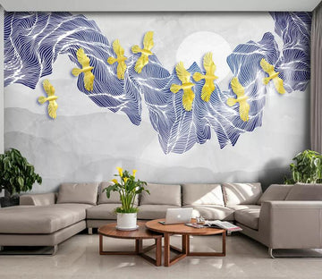 3D Golden Pigeon WC2134 Wall Murals