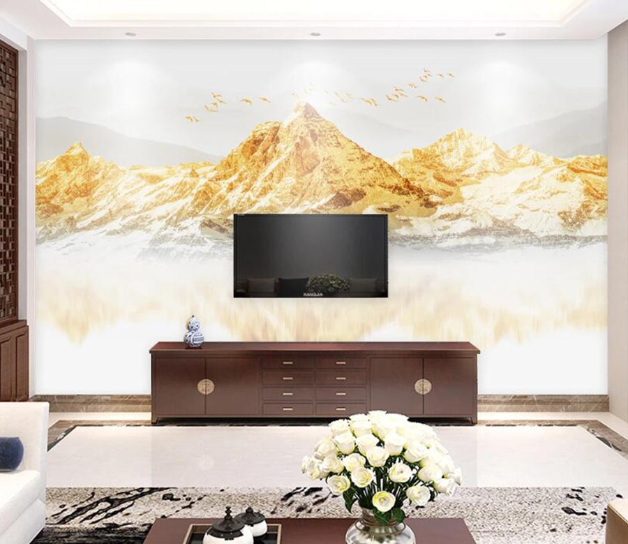 3D Gold Mountain WC2662 Wall Murals