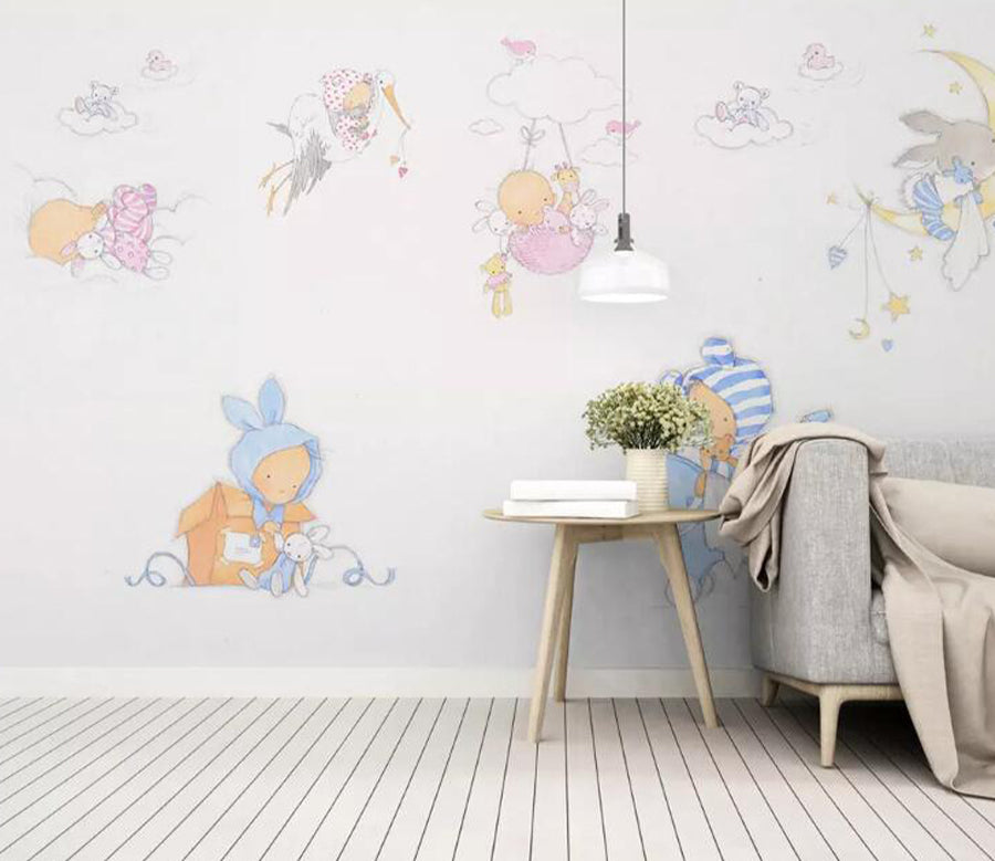 3D Horse Rabbit WG919 Wall Murals