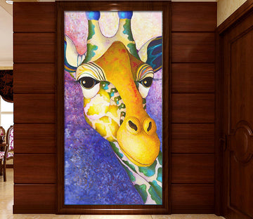 3D Giraffe Head WG088 Wall Murals