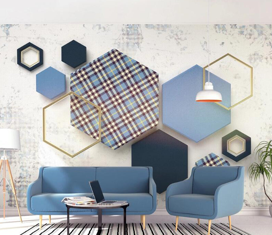 3D Hexagonal Stripe WC2604 Wall Murals
