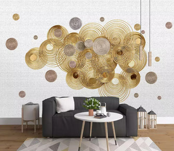 3D Gold Coil WG984 Wall Murals