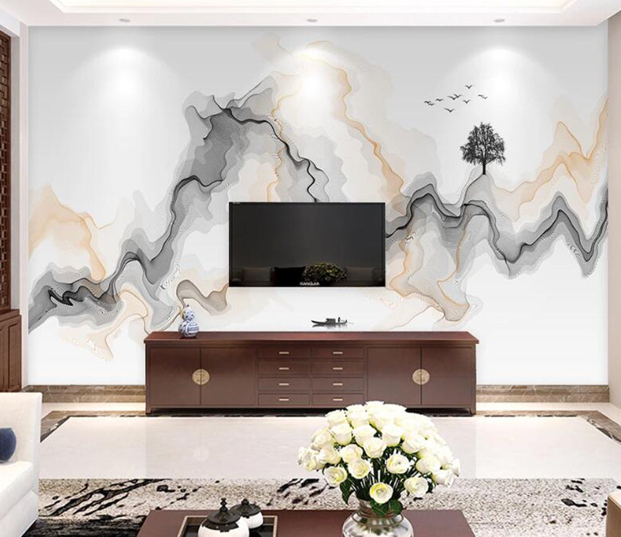 3D Wave Mountain WC1746 Wall Murals