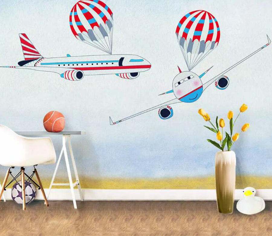 3D Aircraft Cloud WG825 Wall Murals
