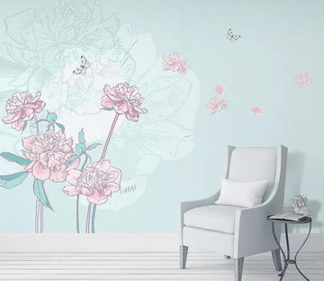 3D Pink Flower WC1632 Wall Murals