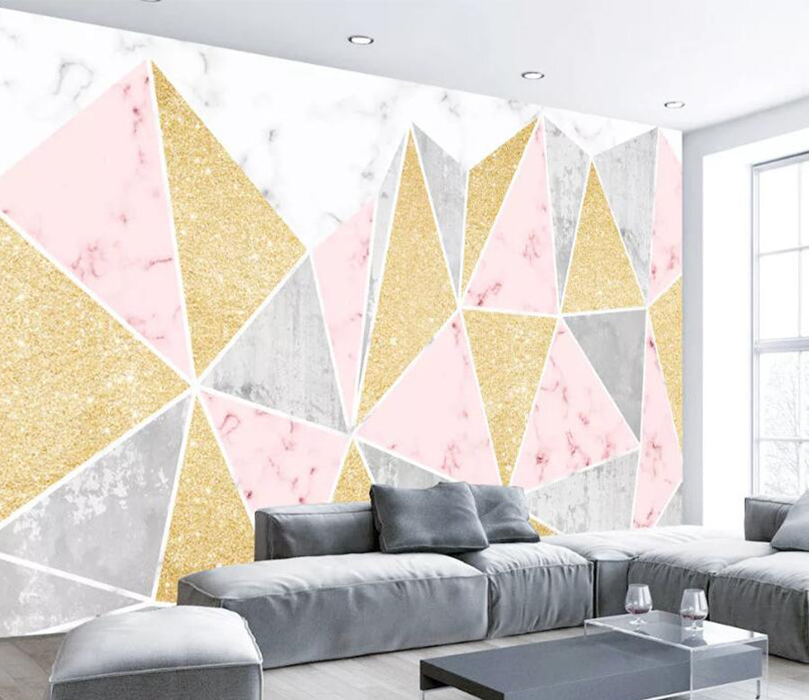 3D Triangle Pink WC2372 Wall Murals