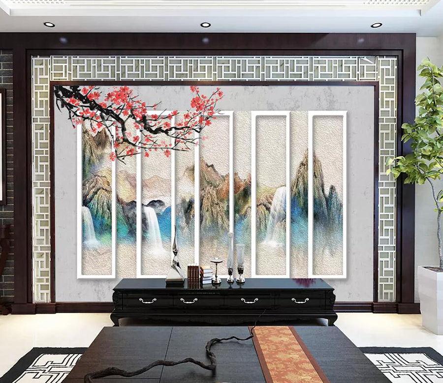 3D Plum Mountain WG1229 Wall Murals