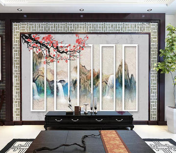 3D Plum Mountain WG1229 Wall Murals