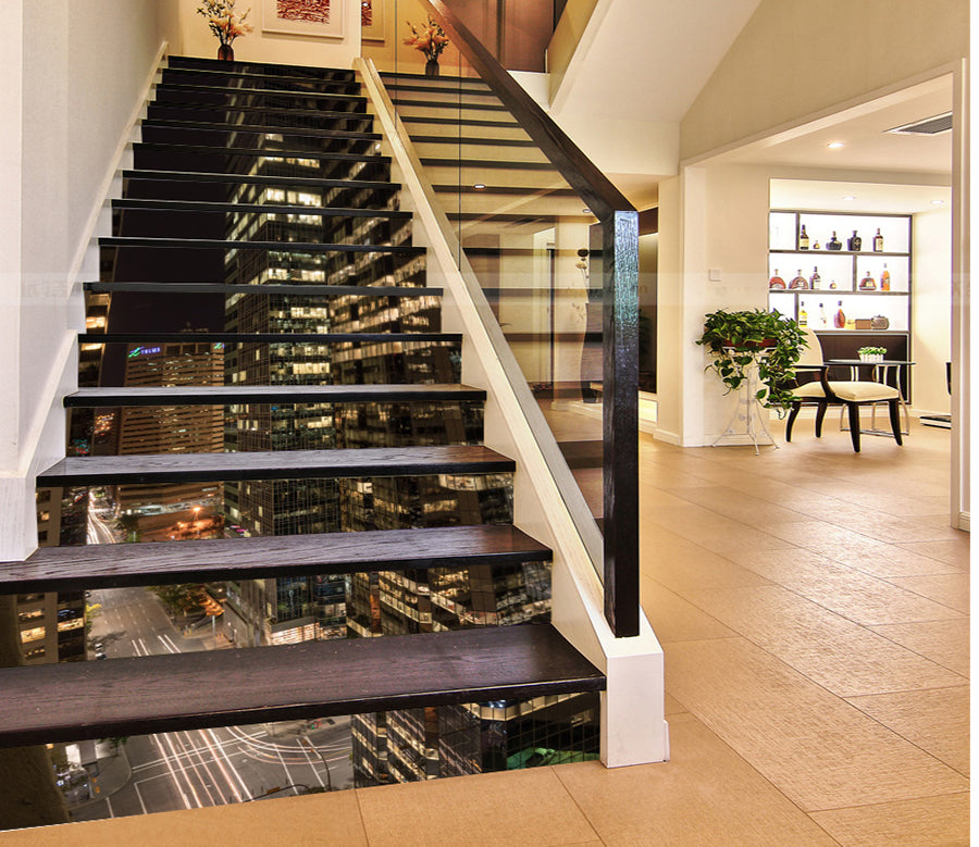 3D Brightly Lit Tall Buildings 087 Stair Risers