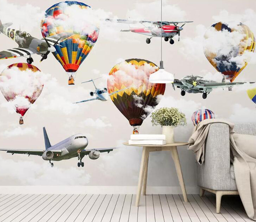 3D Aircraft Cloud WG1010 Wall Murals