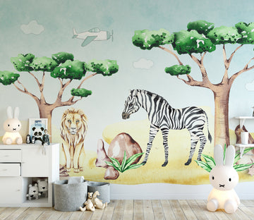 3D Zebra Tiger WG416 Wall Murals