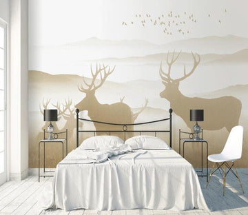 3D Shadow Deer WC1799 Wall Murals