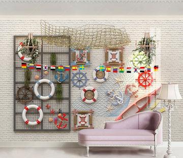 3D White Lifebuoy WG393 Wall Murals