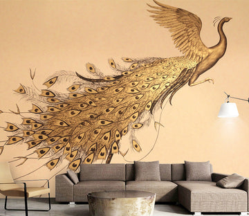 3D Peacock Flying WG309 Wall Murals