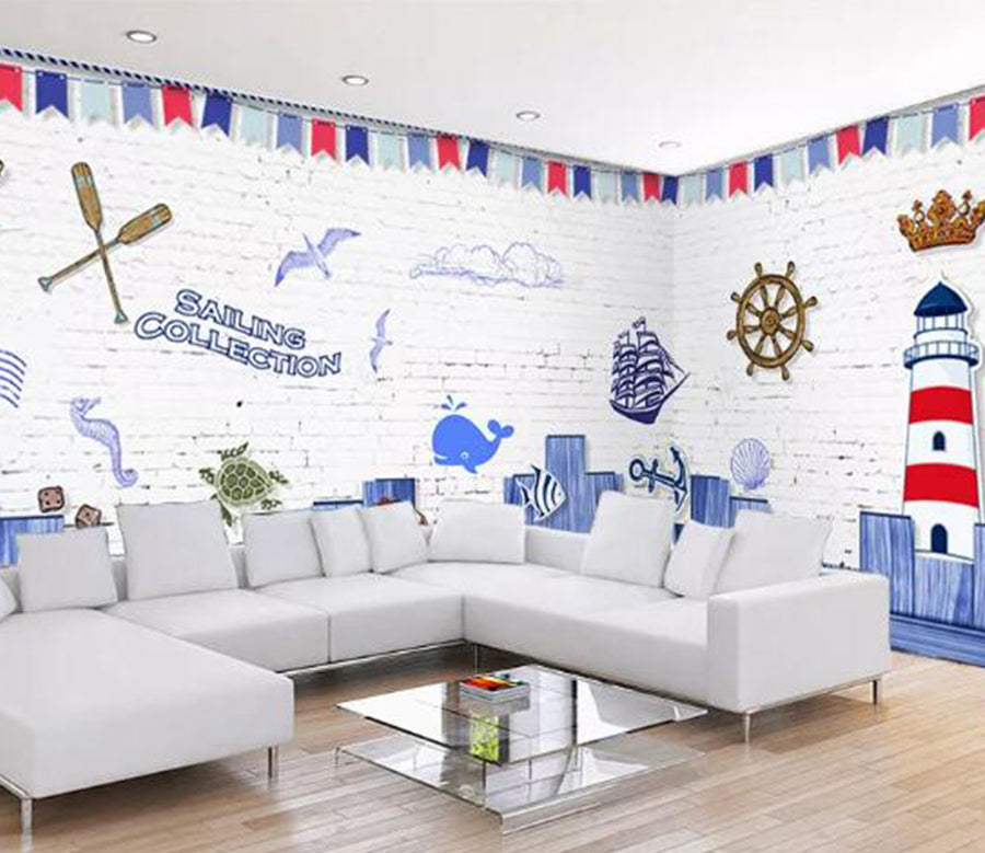 3D Turtle Starfish WC1436 Wall Murals