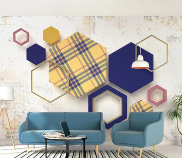 3D Yellow Stripe WC2606 Wall Murals