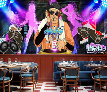 3D Music Dancing WC2573 Wall Murals