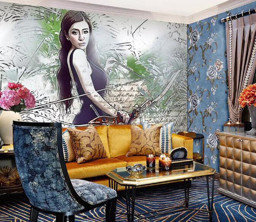 3D Woman Arrow WG1088 Wall Murals