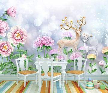 3D Golden Antler WC2211 Wall Murals