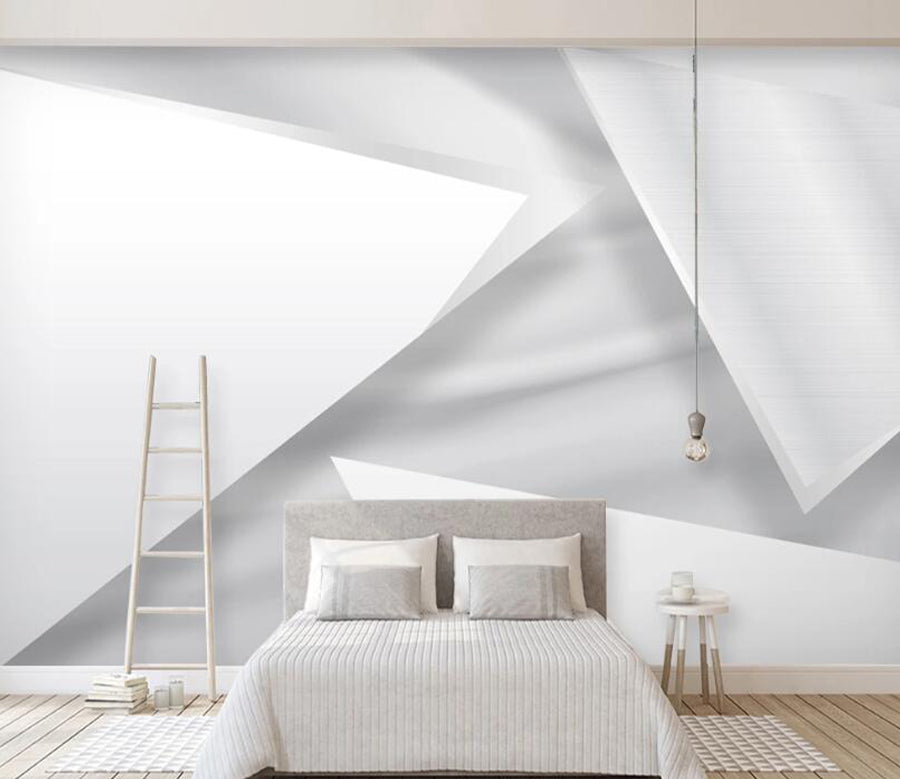 3D White Triangle WC2208 Wall Murals