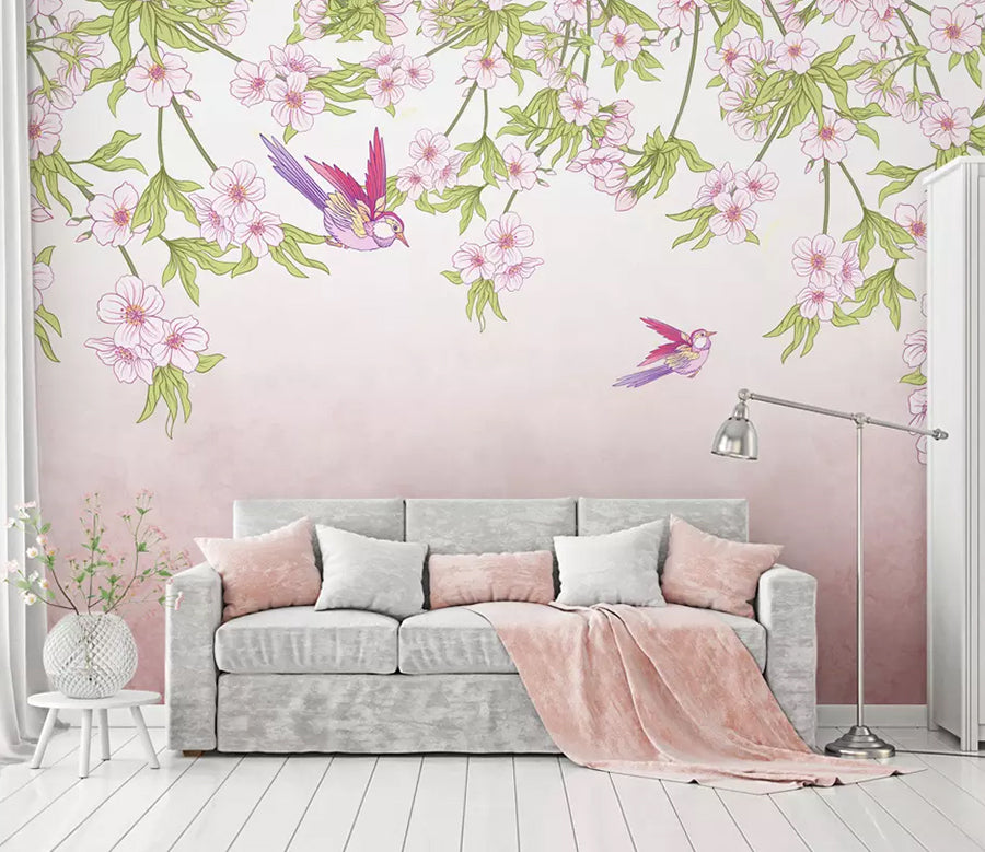 3D Plum Fat Bird WG1262 Wall Murals