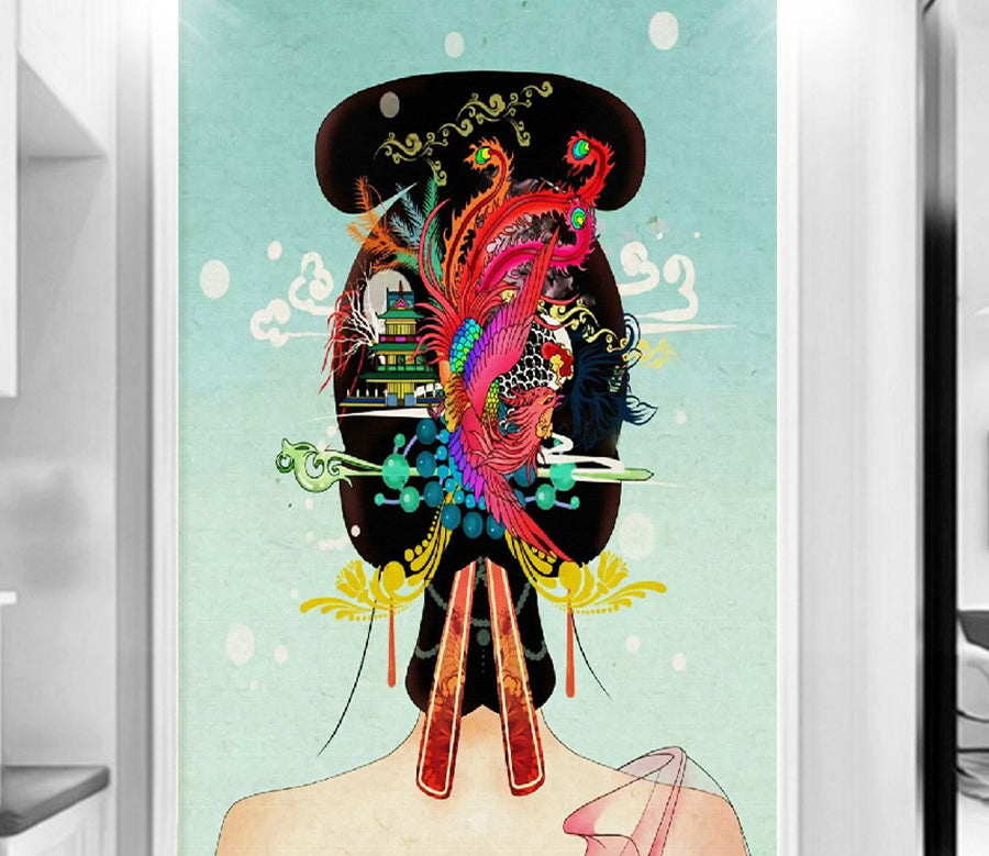 3D Ancient Hairstyly WG083 Wall Murals