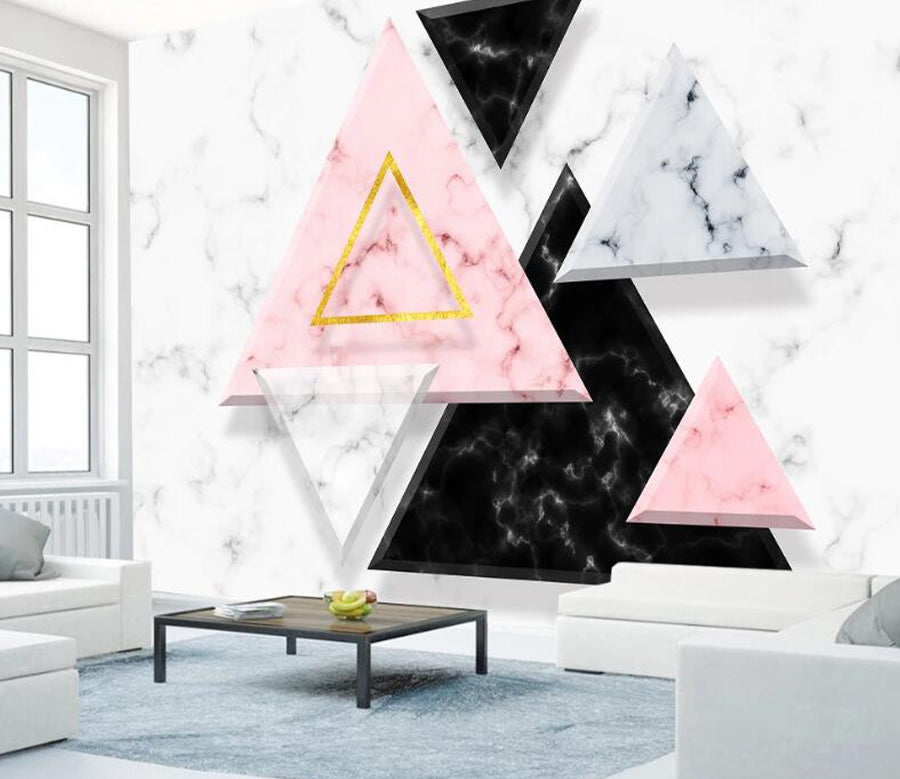 3D Pink Triangle WC2343 Wall Murals