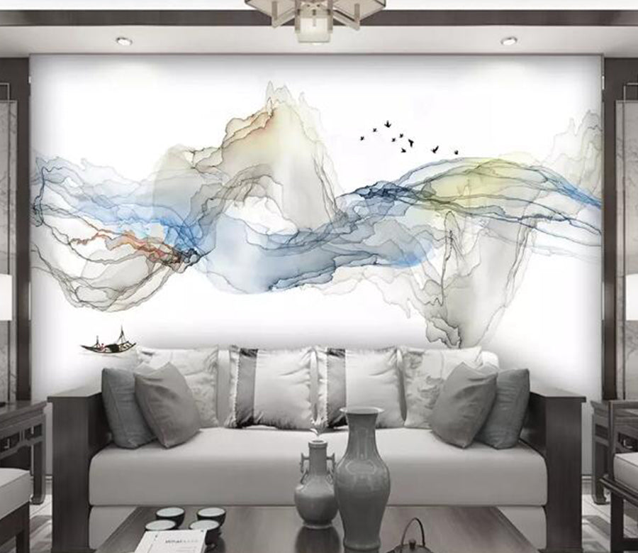 3D Boat Bird WG847 Wall Murals