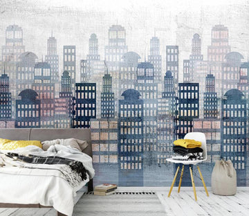 3D Building City WC2055 Wall Murals