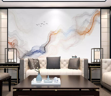 3D Red Wave WC1748 Wall Murals