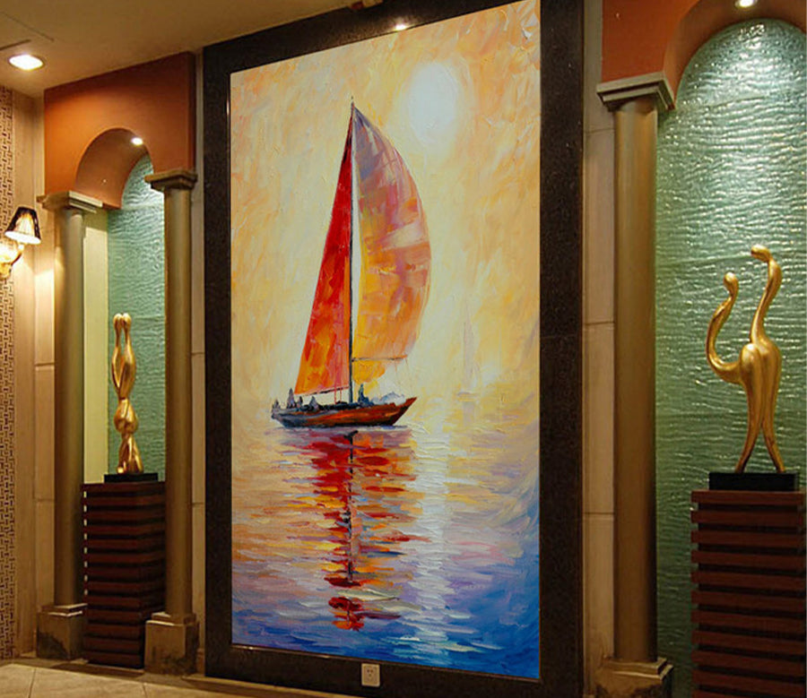 3D Ship Sea WG136 Wall Murals