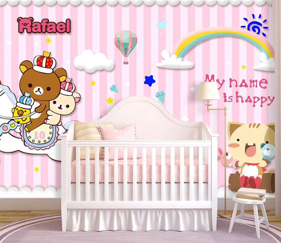 3D Rainbow Bear WC1509 Wall Murals