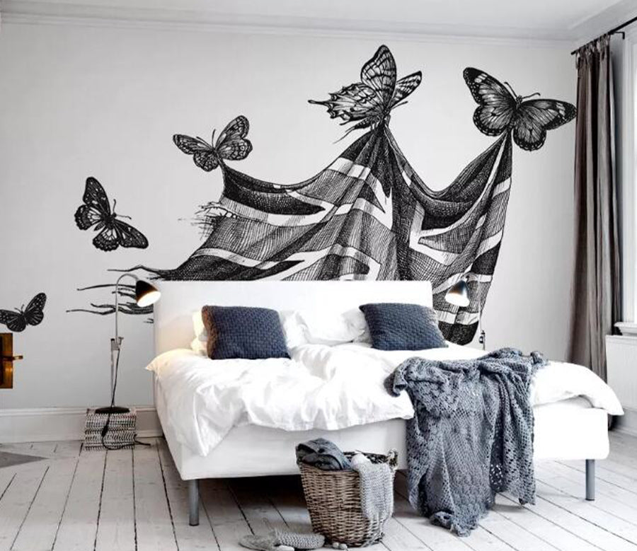 3D Butterfly Flag WG575 Wall Murals