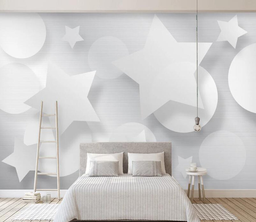 3D White Pentagram WC2286 Wall Murals