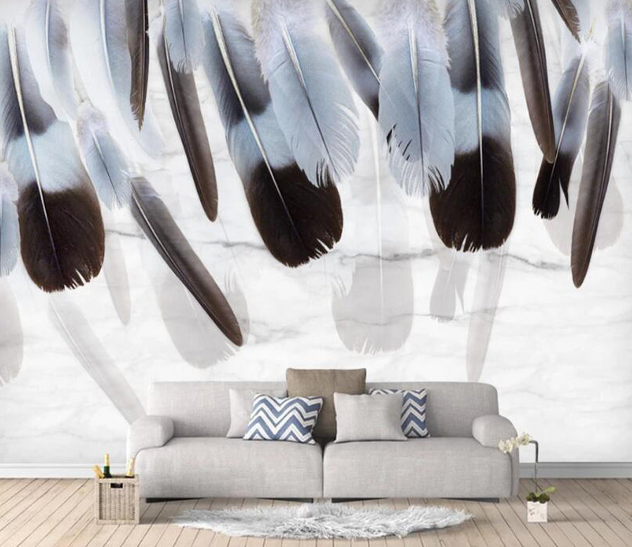 3D Red Feather WC2374 Wall Murals