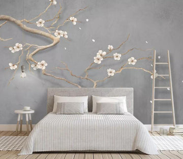 3D Plum Petal WC2245 Wall Murals